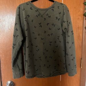 Green Fairy Butterfly Crewneck